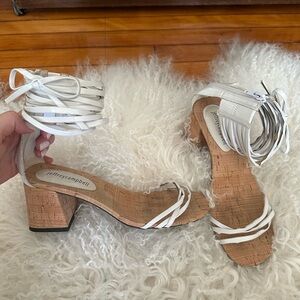 Jeffrey Campbell Everglade white patent sandal 7.5